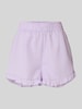 A-view Relaxed fit korte broek met structuurmotief, model 'Sonja' Paars