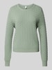 QS Gebreide pullover met structuurmotief Lichtgroen