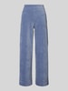 Christian Berg Woman Wide leg corduroy broek met elastische band Blauw