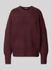 mbyM Gebreide pullover met ronde hals, model 'Gillian' Bordeaux