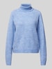 Pieces Regular Fit Rollkragenpullover mit langen Raglanärmeln Modell 'JULIANA' Hellblau