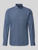 OLYMP No. Six Slim fit zakelijk overhemd met kentkraag Marineblauw