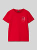 Tommy Hilfiger Teens T-Shirt mit Label-Print Rot