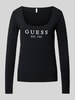 Guess Shirt met lange mouwen en labelprint, model 'CARRIE' Zwart