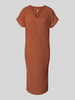Soyaconcept Midikleid mit V-Ausschnitt Modell 'Delia' Rostrot