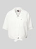 Tommy Jeans Relaxed Fit Hemdbluse aus Baumwoll-Leinen-Mix Weiss