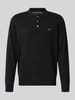Fynch-Hatton Poloshirt van een mix van merinowol en kasjmier met labelstitching Antraciet