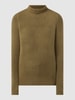 Jake*s Casual Pullover met opstaande kraag  Rietgroen
