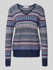 Christian Berg Woman Gebreide pullover met ribboorden Donkerblauw gemêleerd