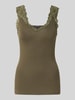 VERO MODA Slim Fit Tanktop aus Viskose-Mix Modell 'ROSA' Mud
