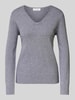 Christian Berg Woman Regular Fit Strickpullover mit V-Ausschnitt Mittelgrau