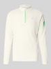 ASICS TIGER Langarmshirt mit Troyer-Kragen Modell 'ICON' Offwhite