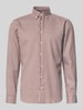 Christian Berg Men Regular Fit Business-Hemd mit Button-Down-Kragen Taupe