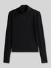 Tommy Jeans Slim Fit Langarmshirt mit Mock Neck Black