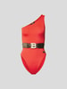 Balmain Badeanzug im One-Shoulder-Design Rot