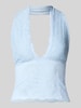 Gina Tricot Neckholder-Top aus Spitze Hellblau