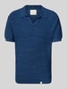 Colours & Sons Regular fit poloshirt met V-hals Marineblauw