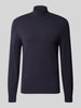 MCNEAL Slim fit coltrui van viscosemix met ribboordjes Marineblauw