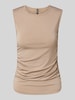 Pieces Slim Fit Top mit Seitenraffung 'MADISON' Sand