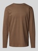 RAGMAN Longsleeve mit Rundhalsausschnitt Mittelbraun