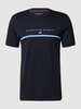 Christian Berg Men T-Shirt mit Label-Print Marineblau