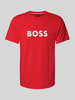 BOSS T-shirt met labelprint Rood
