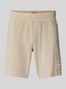 HUGO Shorts mit Label-Print und elastischem Bund Modell 'Laze' Beige