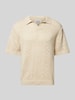 JAKE*S STUDIO MEN Poloshirt mit V-Ausschnitt Sand