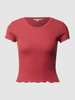 REVIEW T-Shirt mit Muschelsaum Bordeaux Rot