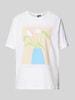 Pieces T-Shirt mit Motiv-Print  Weiss