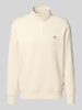 Dickies Sweatshirt met schipperskraag, model 'OAKPORT' Offwhite