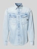 G-Star Raw Jeansjacke mit Kentkragen Hellblau