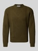 Manuel Ritz Gebreide pullover met kabelpatroon en ronde hals Petrol