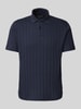 Marc O'Polo Regular Fit Poloshirt aus Baumwoll-Mix-Jersey mit breiter Rippstruktur Marine