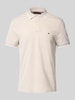 Tommy Hilfiger Regular Fit Poloshirt aus Baumwoll-Leinen-Mix Beige