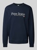 Pepe Jeans Bluza z nadrukiem z logo model ‘SEAN’ Granatowy