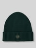 BOSS Beanie van scheerwol met labeldetail, model 'Fati' Groen