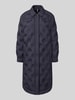 Marc Cain regular fit mantel in doorgestikt effect Marineblauw