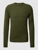MCNEAL Strickpullover aus Lammwolle Olivgrün meliert