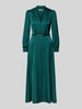 Rinascimento Abendkleid aus Satin mit V-Ausschnitt und Gürtel Gruen