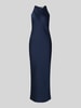 VILA Abendkleid aus Satin mit Rundhalsausschnitt Modell 'RAVENNA' Marine