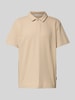 Tom Tailor Regular fit geribd poloshirt met stretch Beige