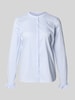 MOS MOSH Blouse met maokraag en mouwen met ruches model 'Mattie' Lichtblauw