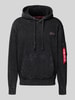 Alpha Industries Hoodie met ritszak op de mouw Zwart