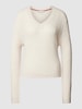 Tommy Hilfiger Strickpullover aus Wolle mit Zopfmuster Ecru