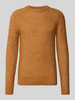 SELECTED HOMME Regular Fit Strickpullover mit Alpaka-Woll-Mix Modell 'RAI' Cognac