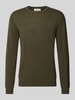 Casual Friday Regular Fit Strickpullover aus Baumwoll-Mix mit Kaschmir-Anteil Khaki