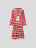 Devotion Midikleid mit Kufiya-Muster Rot meliert