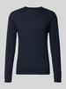 Matinique Strickpullover mit gerippten Abschlüssen Modell 'Margrate' Marine