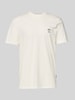 Blend T-Shirt mit geripptem Rundhalsausschnitt Modell 'JENS' Weiss